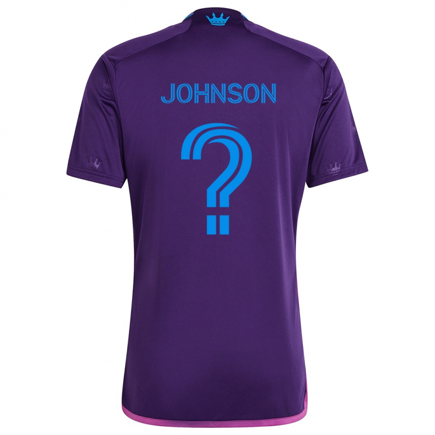 Kinderen Tate Johnson #0 Paarsblauw Uitshirt Uittenue 2024/25 T-Shirt België