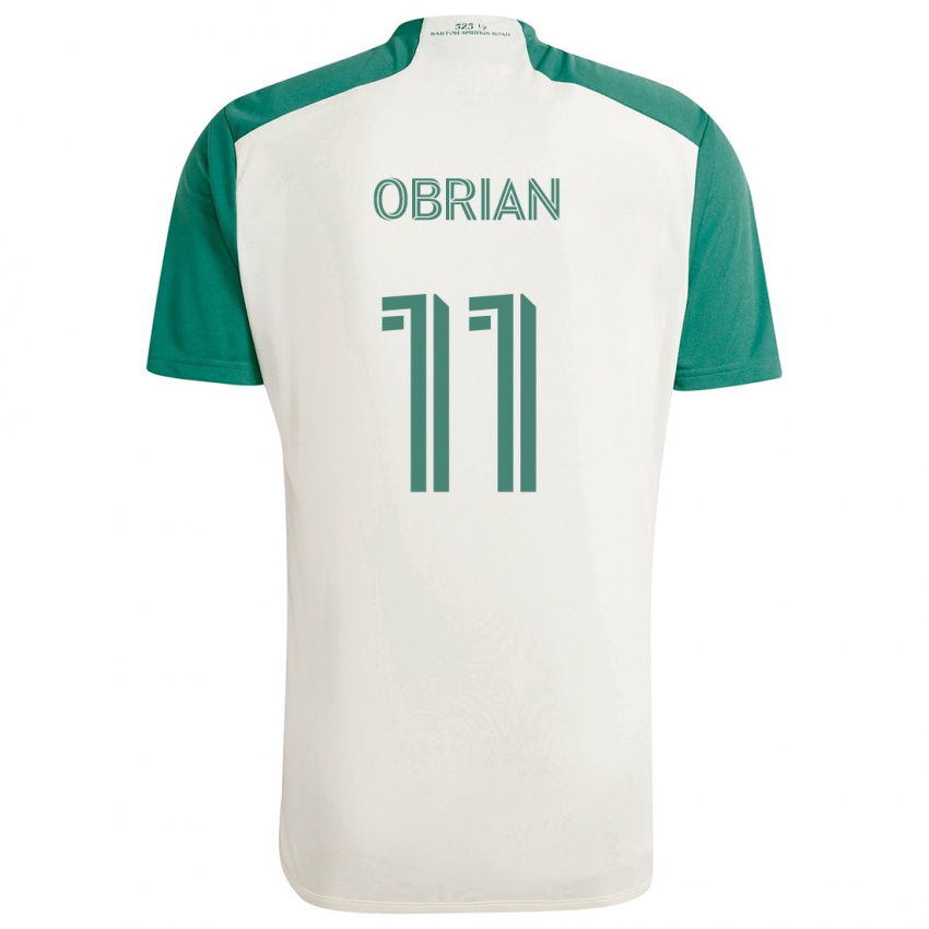 Kinderen Jáder Obrian #11 Bruine Kleuren Groen Uitshirt Uittenue 2024/25 T-Shirt België