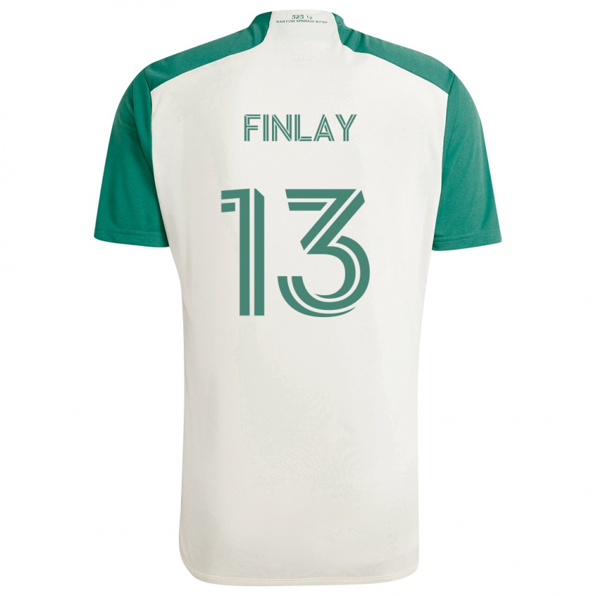 Kinderen Ethan Finlay #13 Bruine Kleuren Groen Uitshirt Uittenue 2024/25 T-Shirt België