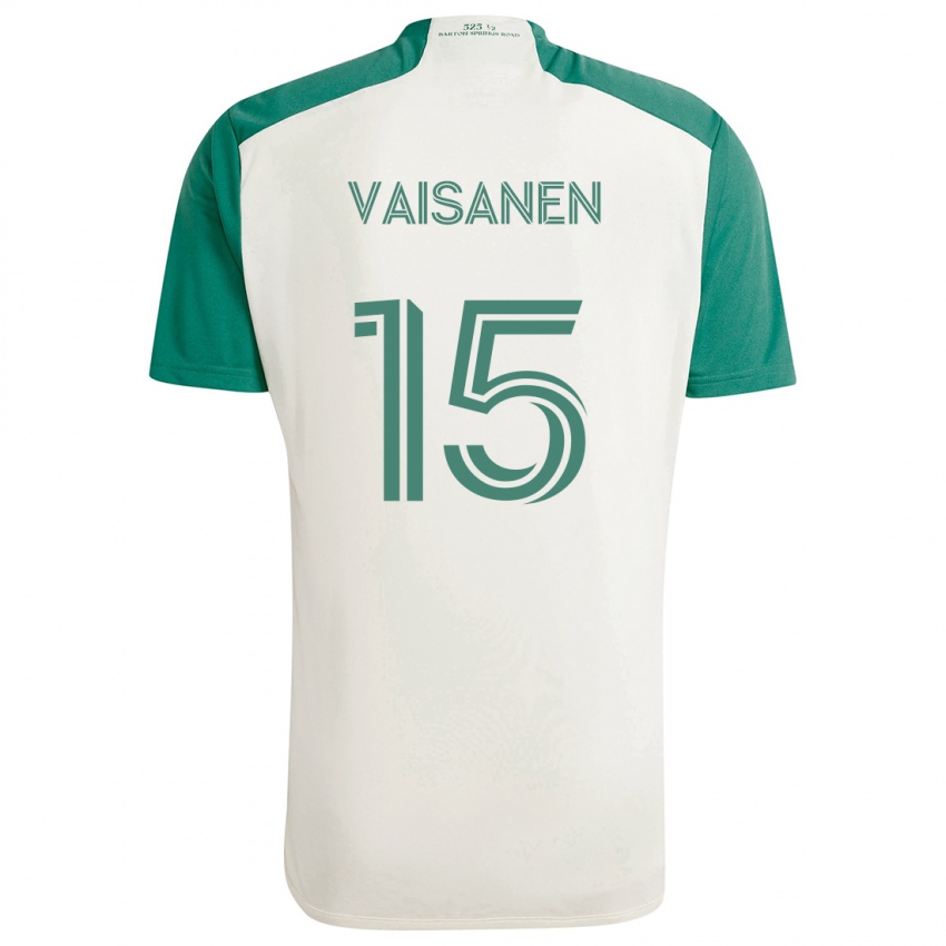 Kinderen Leo Väisänen #15 Bruine Kleuren Groen Uitshirt Uittenue 2024/25 T-Shirt België