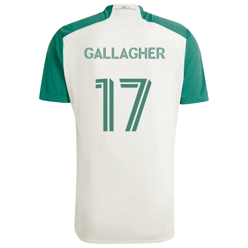 Kinderen Jon Gallagher #17 Bruine Kleuren Groen Uitshirt Uittenue 2024/25 T-Shirt België