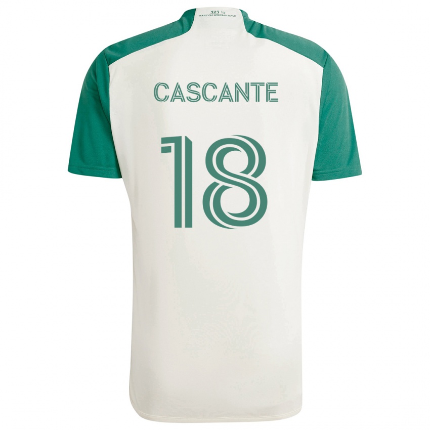 Kinderen Julio Cascante #18 Bruine Kleuren Groen Uitshirt Uittenue 2024/25 T-Shirt België