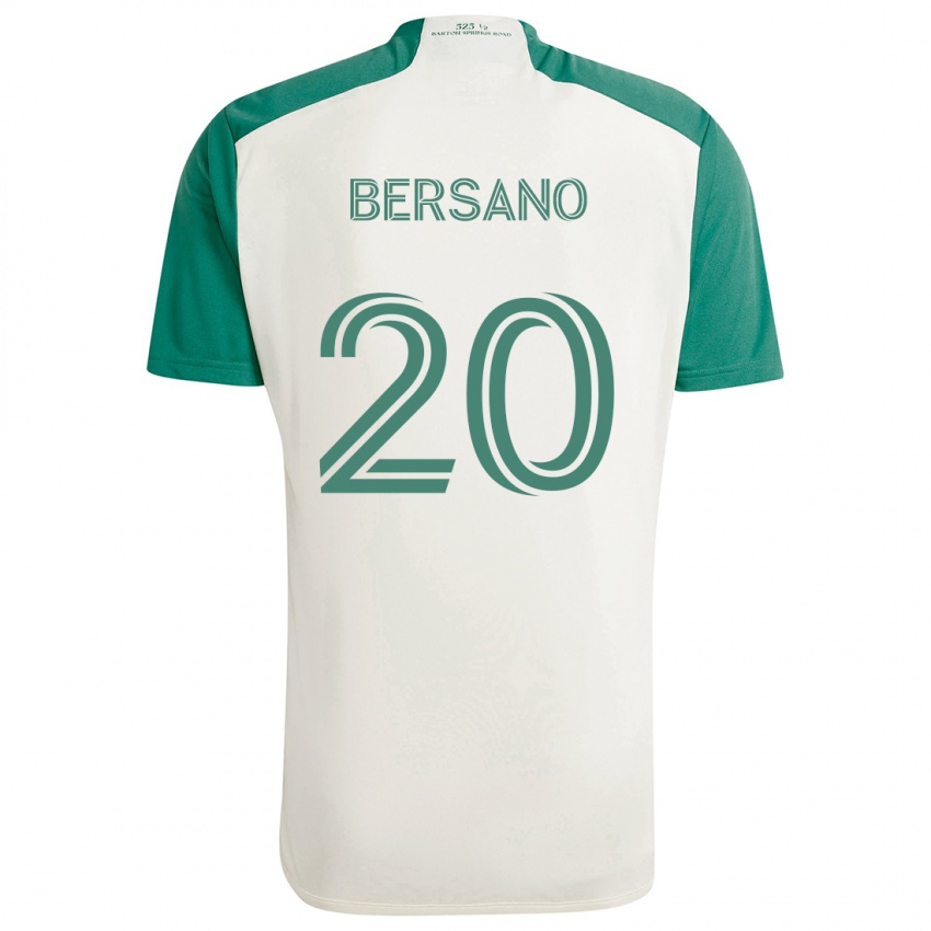 Kinderen Matt Bersano #20 Bruine Kleuren Groen Uitshirt Uittenue 2024/25 T-Shirt België