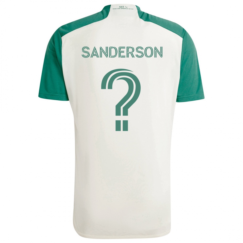 Kinderen Spencer Sanderson #0 Bruine Kleuren Groen Uitshirt Uittenue 2024/25 T-Shirt België