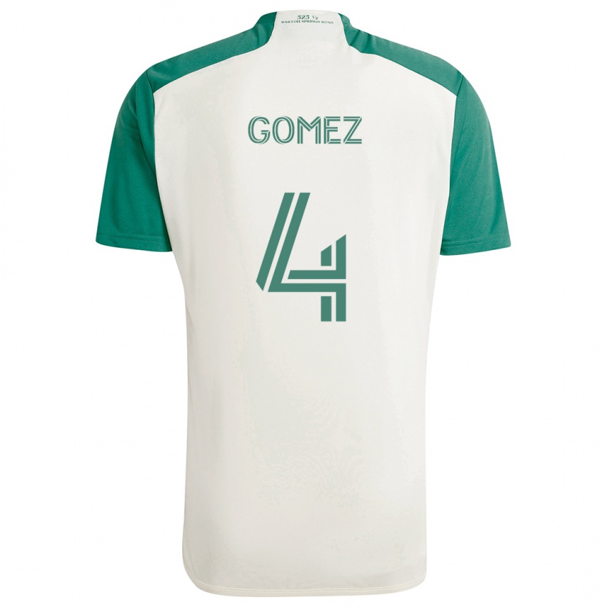 Kinderen Antonio Gomez #4 Bruine Kleuren Groen Uitshirt Uittenue 2024/25 T-Shirt België