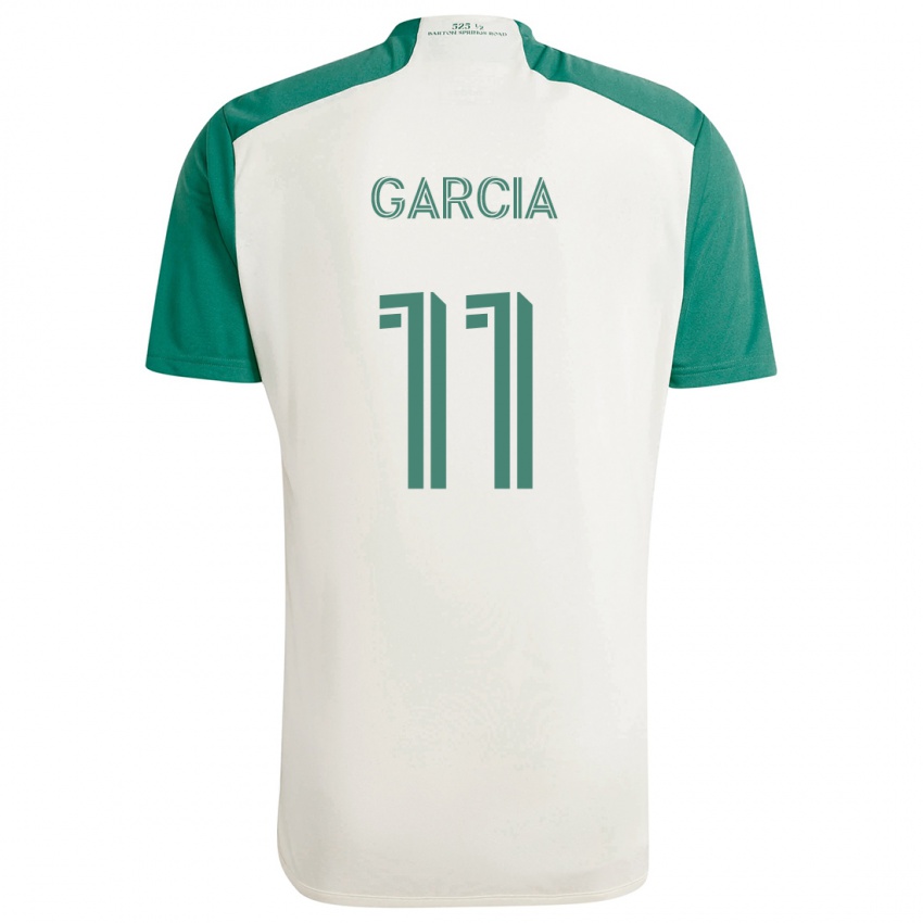 Kinderen Christopher Garcia #11 Bruine Kleuren Groen Uitshirt Uittenue 2024/25 T-Shirt België