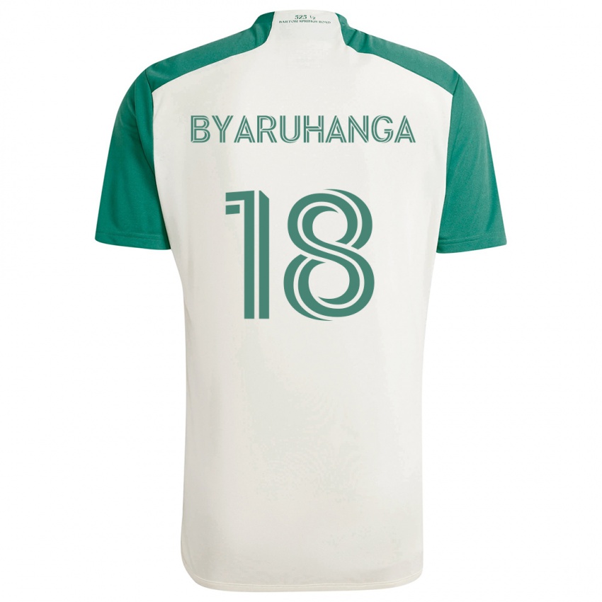 Kinderen Bobosi Byaruhanga #18 Bruine Kleuren Groen Uitshirt Uittenue 2024/25 T-Shirt België