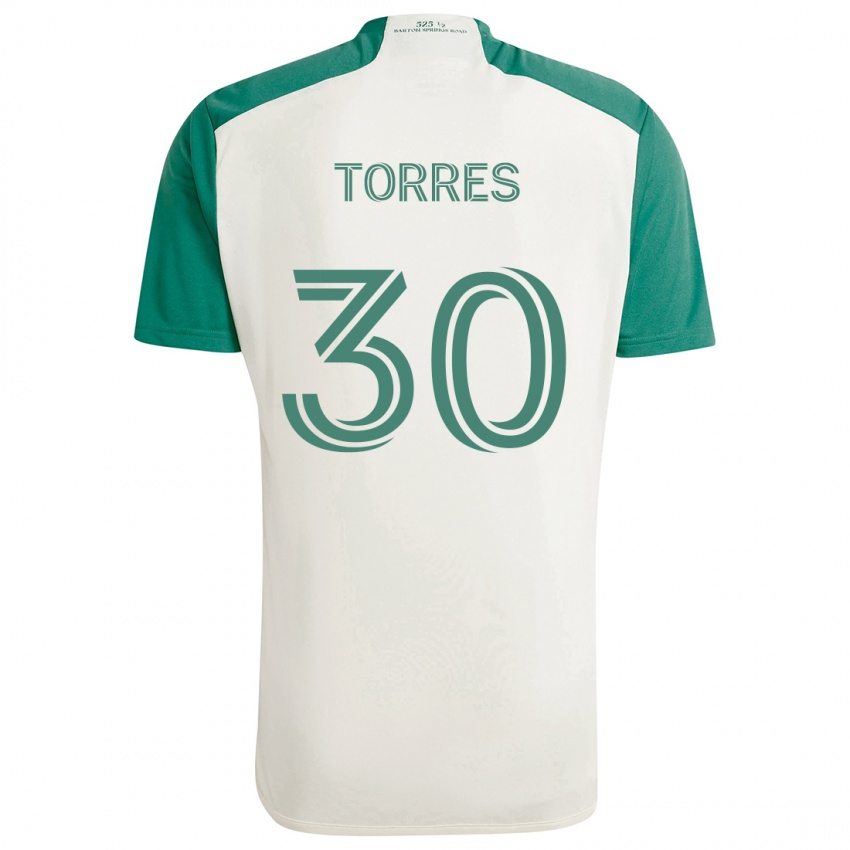 Kinderen Ervin Torres #30 Bruine Kleuren Groen Uitshirt Uittenue 2024/25 T-Shirt België