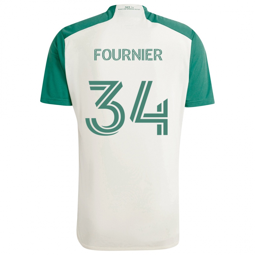 Kinderen Drake Fournier #34 Bruine Kleuren Groen Uitshirt Uittenue 2024/25 T-Shirt België