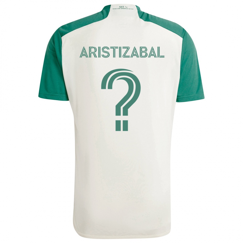 Kinderen Nicolas Aristizabal #0 Bruine Kleuren Groen Uitshirt Uittenue 2024/25 T-Shirt België