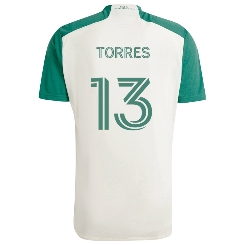 Kinderen Leo Torres #13 Bruine Kleuren Groen Uitshirt Uittenue 2024/25 T-Shirt België