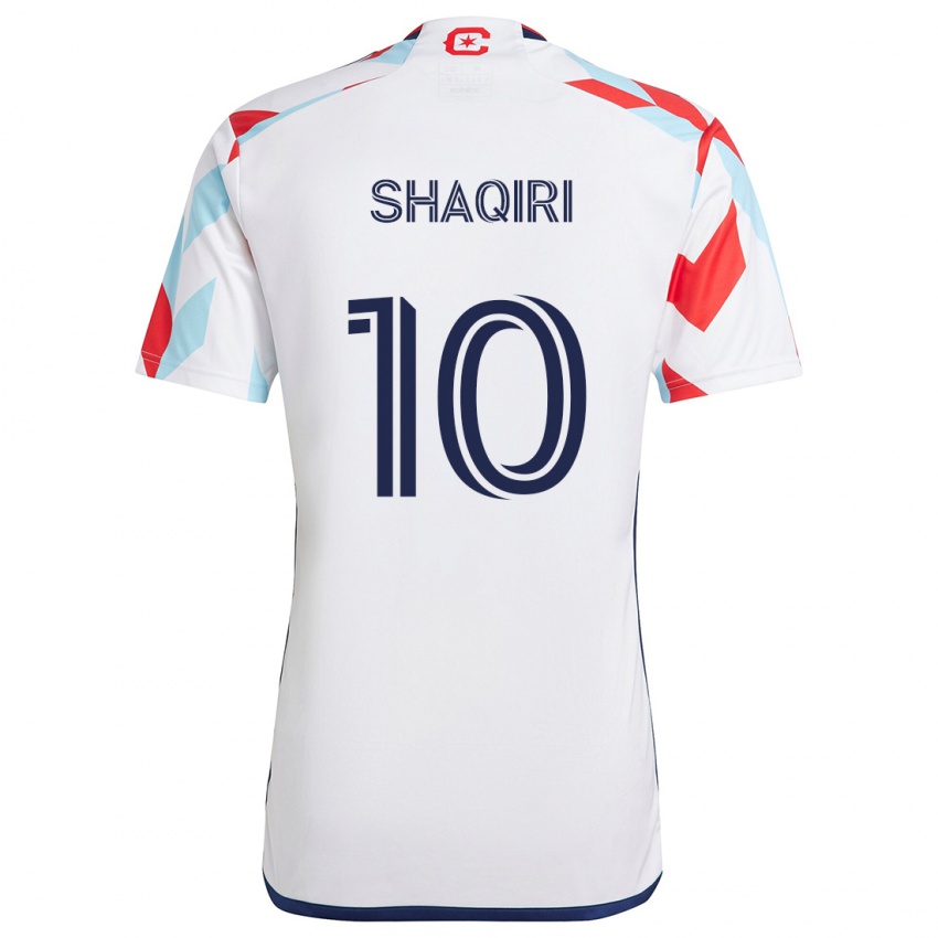 Kinderen Xherdan Shaqiri #10 Wit Rood Blauw Uitshirt Uittenue 2024/25 T-Shirt België