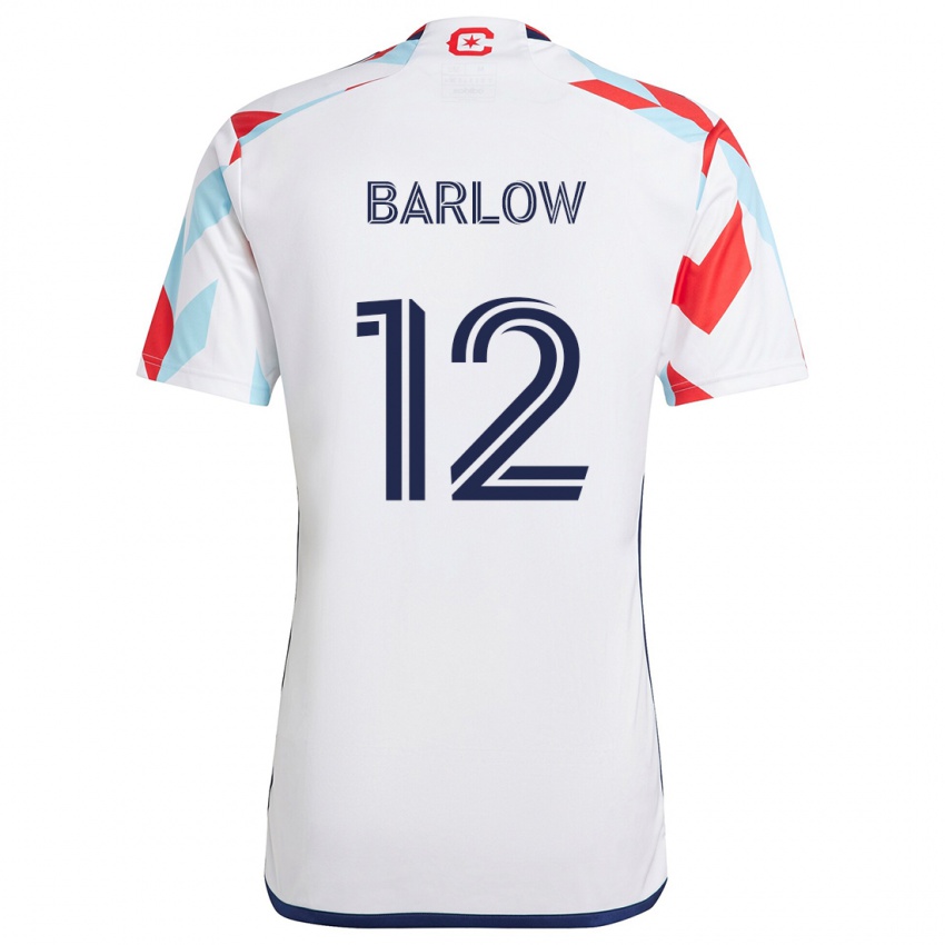 Kinderen Tom Barlow #12 Wit Rood Blauw Uitshirt Uittenue 2024/25 T-Shirt België