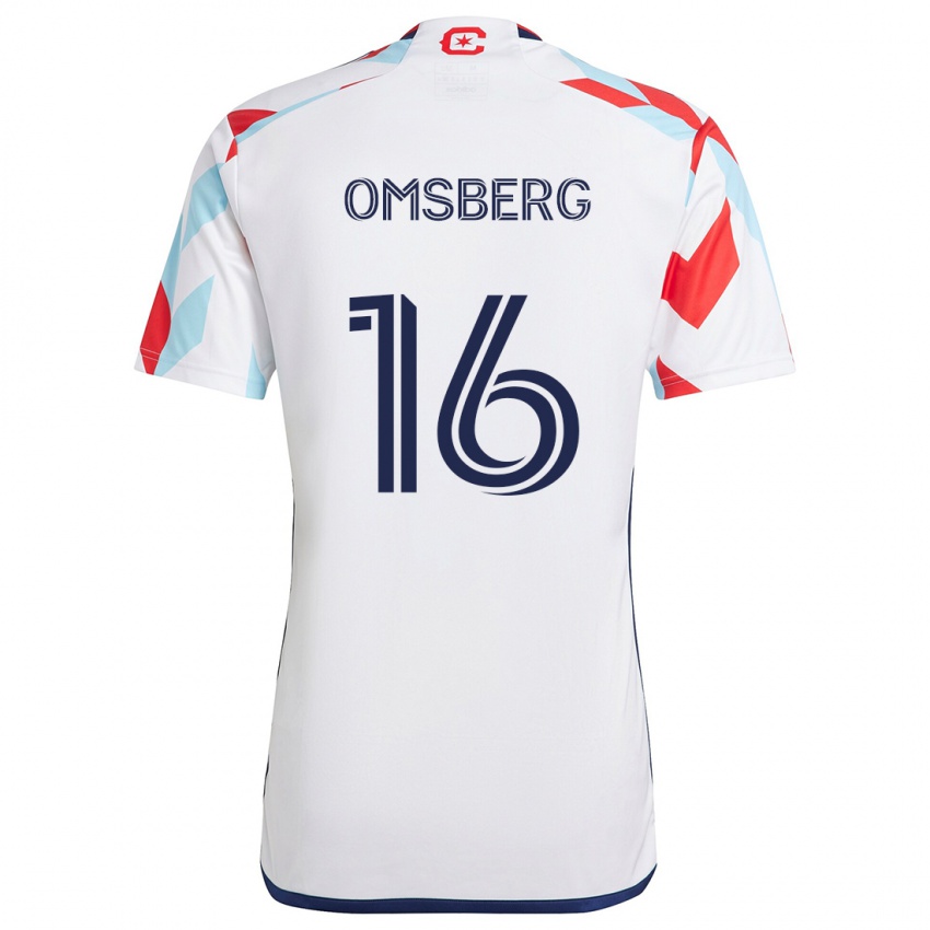 Kinderen Wyatt Omsberg #16 Wit Rood Blauw Uitshirt Uittenue 2024/25 T-Shirt België