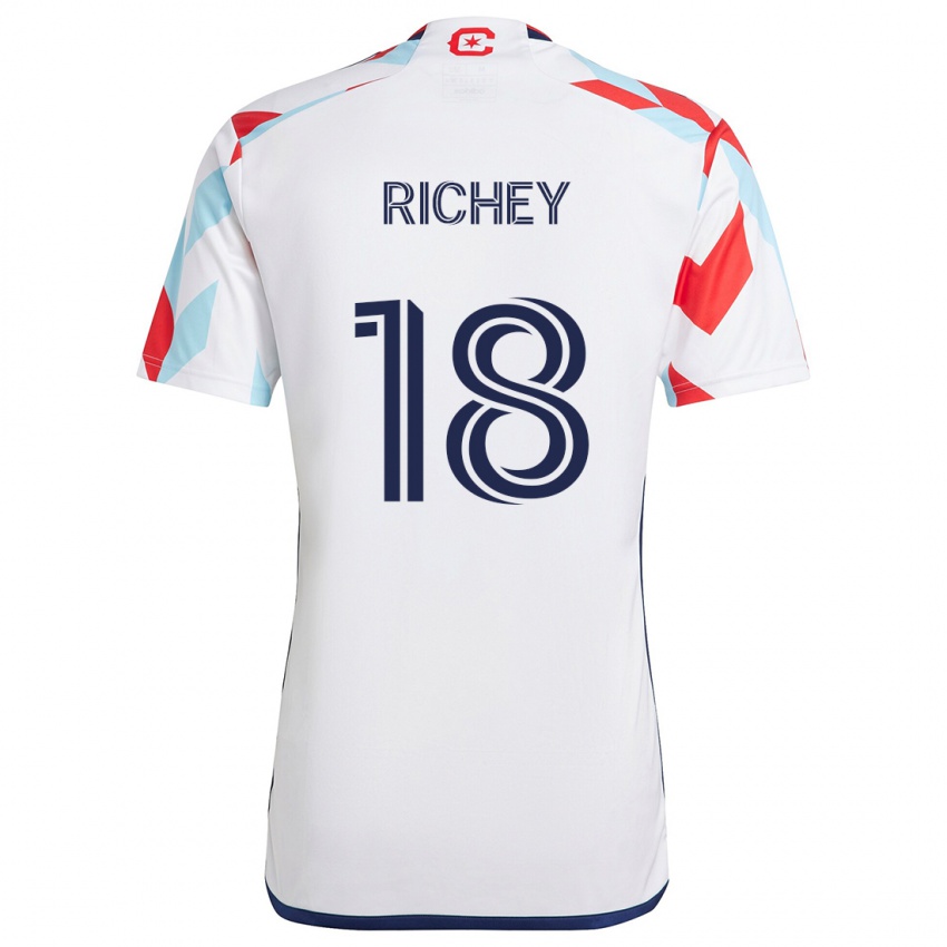 Kinder Spencer Richey #18 Weiß Rot Blau Auswärtstrikot Trikot 2024/25 T-Shirt Belgien