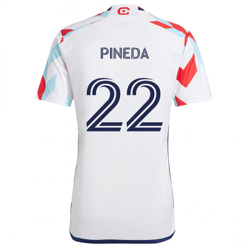 Kinderen Mauricio Pineda #22 Wit Rood Blauw Uitshirt Uittenue 2024/25 T-Shirt België