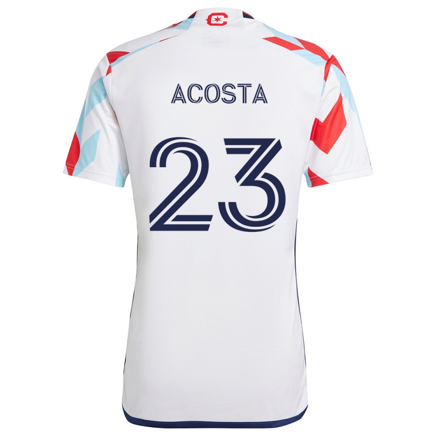 Kinder Kellyn Acosta #23 Weiß Rot Blau Auswärtstrikot Trikot 2024/25 T-Shirt Belgien