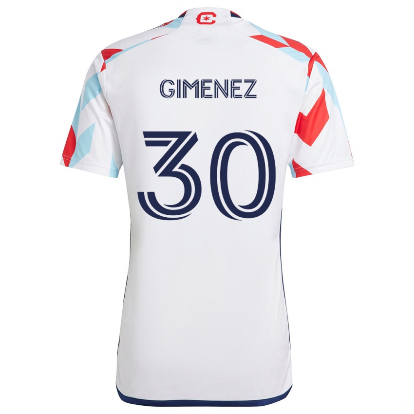 Kinderen Gastón Giménez #30 Wit Rood Blauw Uitshirt Uittenue 2024/25 T-Shirt België