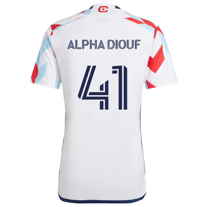 Kinderen Jean Alpha Diouf #41 Wit Rood Blauw Uitshirt Uittenue 2024/25 T-Shirt België