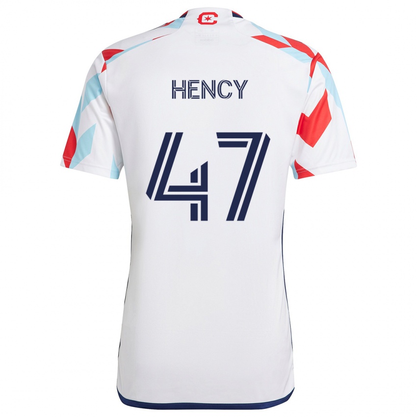 Kinderen Billy Hency #47 Wit Rood Blauw Uitshirt Uittenue 2024/25 T-Shirt België