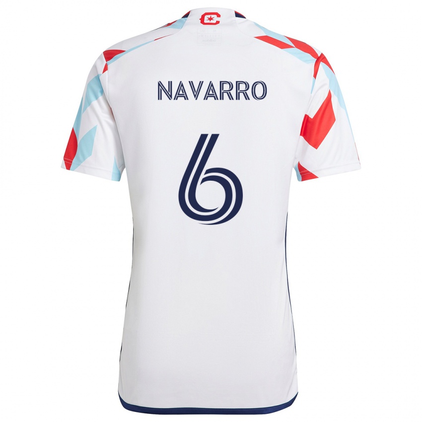 Kinderen Miguel Navarro #6 Wit Rood Blauw Uitshirt Uittenue 2024/25 T-Shirt België