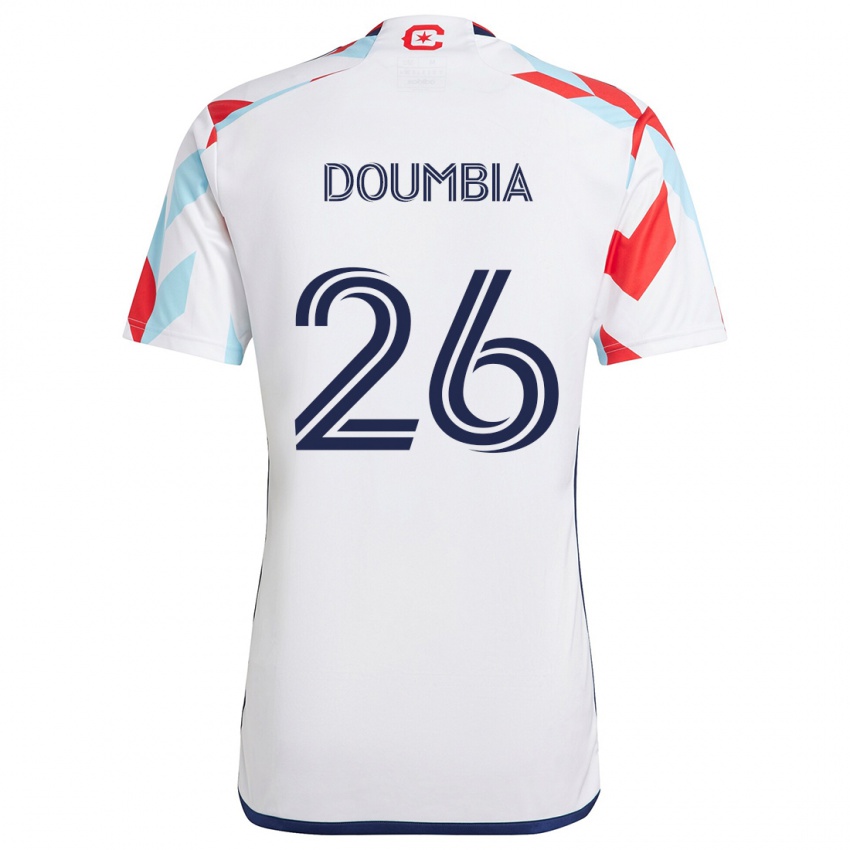 Kinderen Ousmane Doumbia #26 Wit Rood Blauw Uitshirt Uittenue 2024/25 T-Shirt België