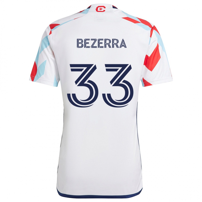 Kinderen Victor Bezerra #33 Wit Rood Blauw Uitshirt Uittenue 2024/25 T-Shirt België