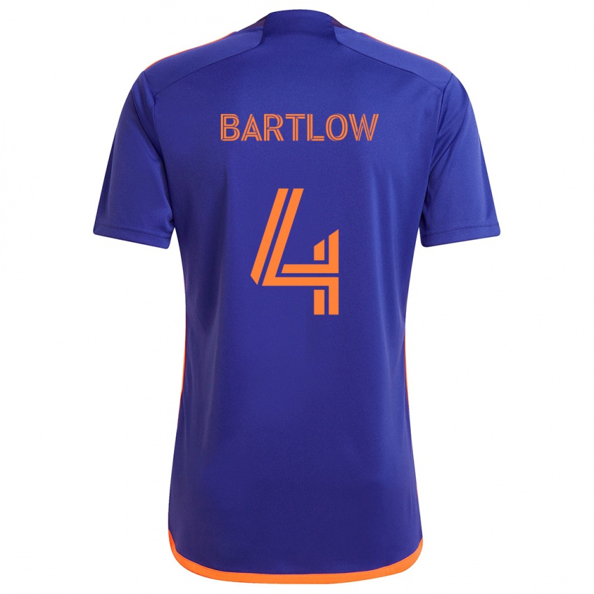 Kinderen Ethan Bartlow #4 Paars Oranje Uitshirt Uittenue 2024/25 T-Shirt België