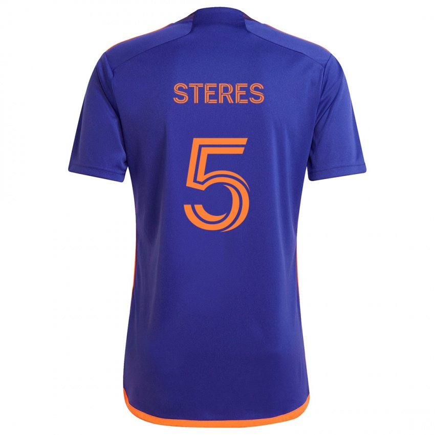 Enfant Maillot Daniel Steres #5 Violet Orange Tenues Extérieur 2024/25 T-Shirt Belgique