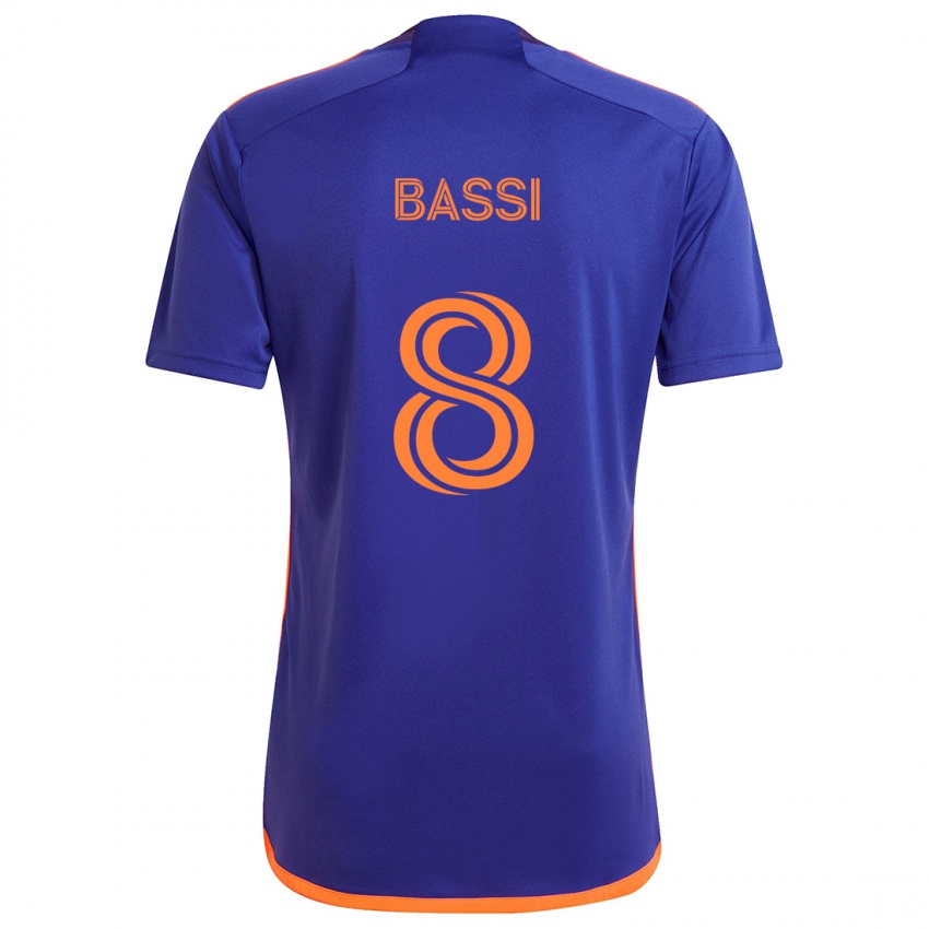 Kinderen Amine Bassi #8 Paars Oranje Uitshirt Uittenue 2024/25 T-Shirt België