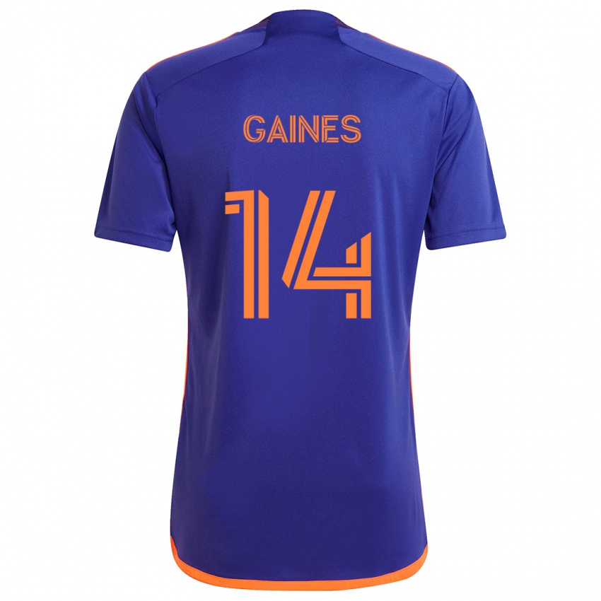 Enfant Maillot Mckinze Gaines #14 Violet Orange Tenues Extérieur 2024/25 T-Shirt Belgique