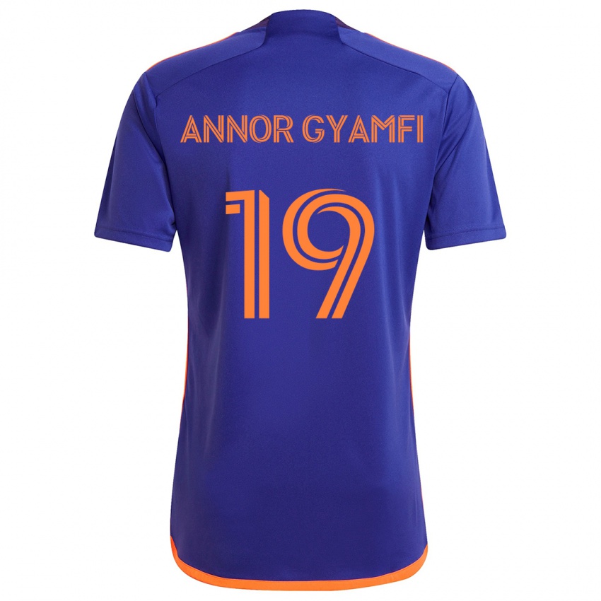 Enfant Maillot Stephen Annor Gyamfi #19 Violet Orange Tenues Extérieur 2024/25 T-Shirt Belgique