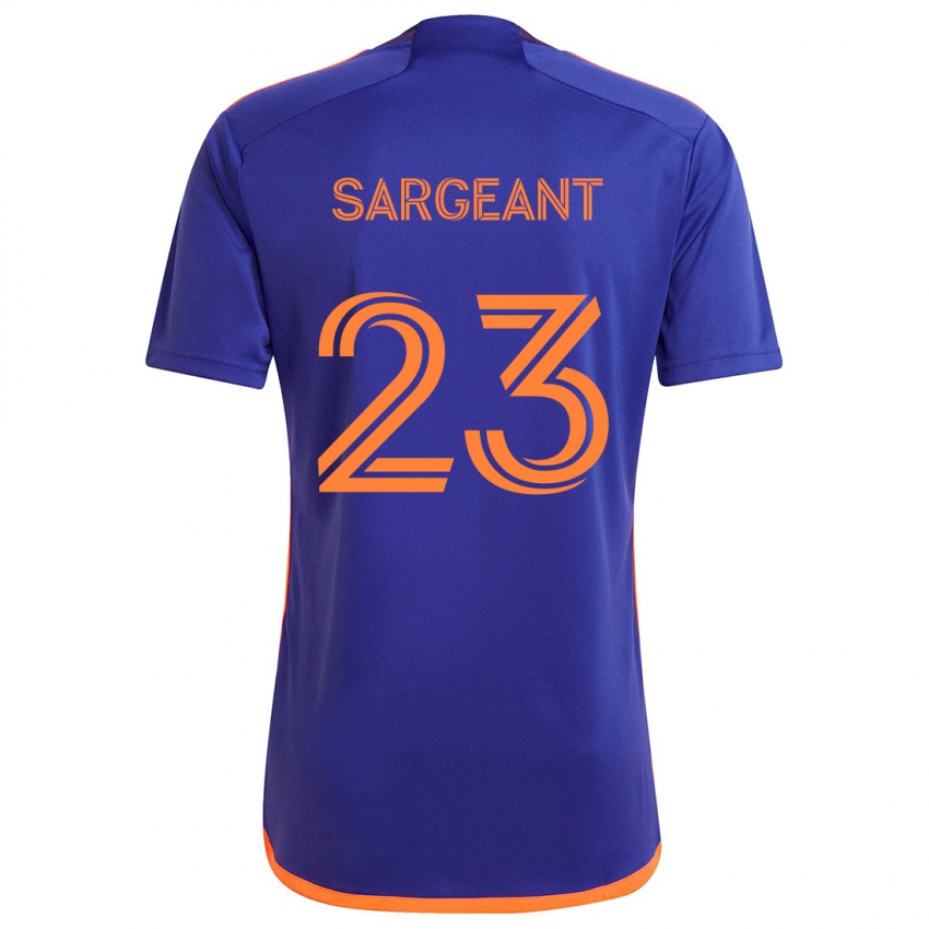 Enfant Maillot Kieran Sargeant #23 Violet Orange Tenues Extérieur 2024/25 T-Shirt Belgique