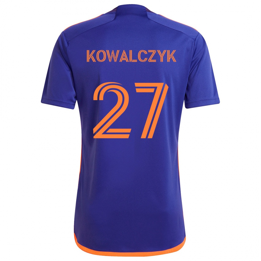 Kinderen Sebastian Kowalczyk #27 Paars Oranje Uitshirt Uittenue 2024/25 T-Shirt België