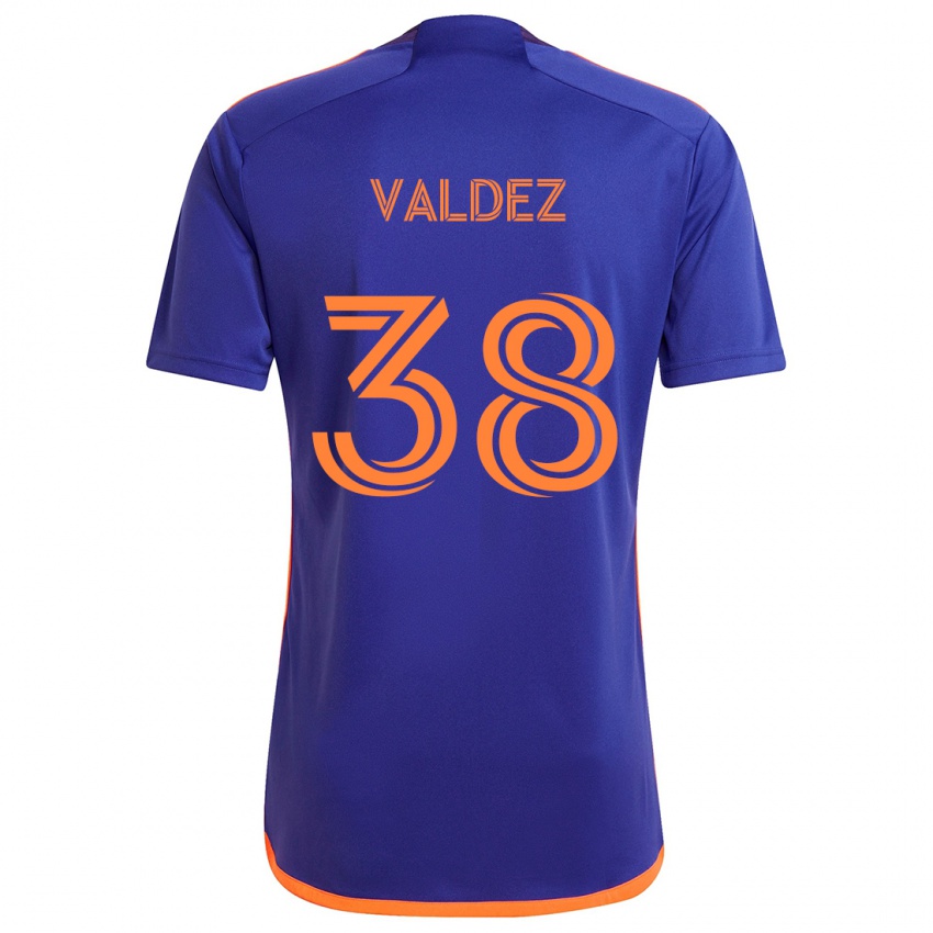 Enfant Maillot Xavier Valdez #38 Violet Orange Tenues Extérieur 2024/25 T-Shirt Belgique