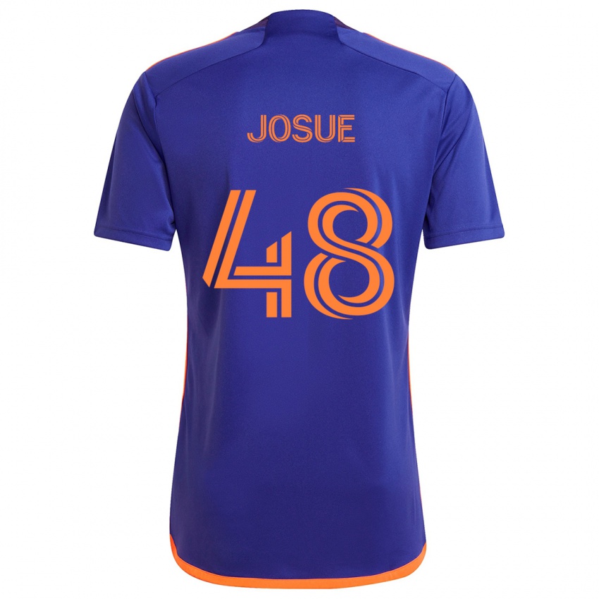 Enfant Maillot Josué #48 Violet Orange Tenues Extérieur 2024/25 T-Shirt Belgique