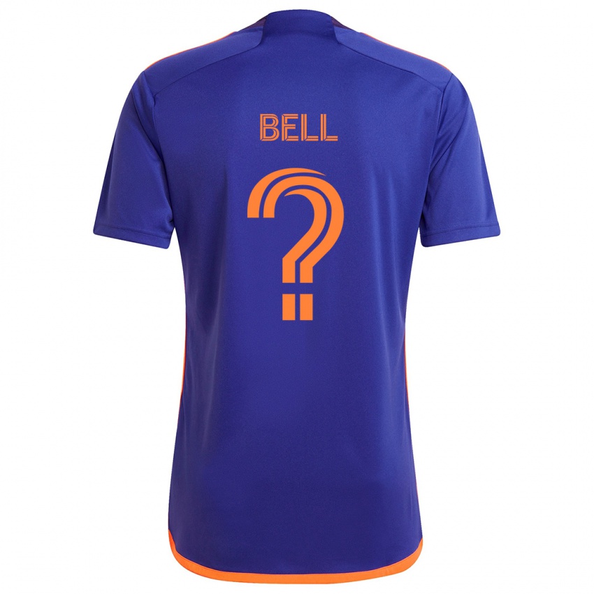 Kinderen Jahmani Bell #0 Paars Oranje Uitshirt Uittenue 2024/25 T-Shirt België