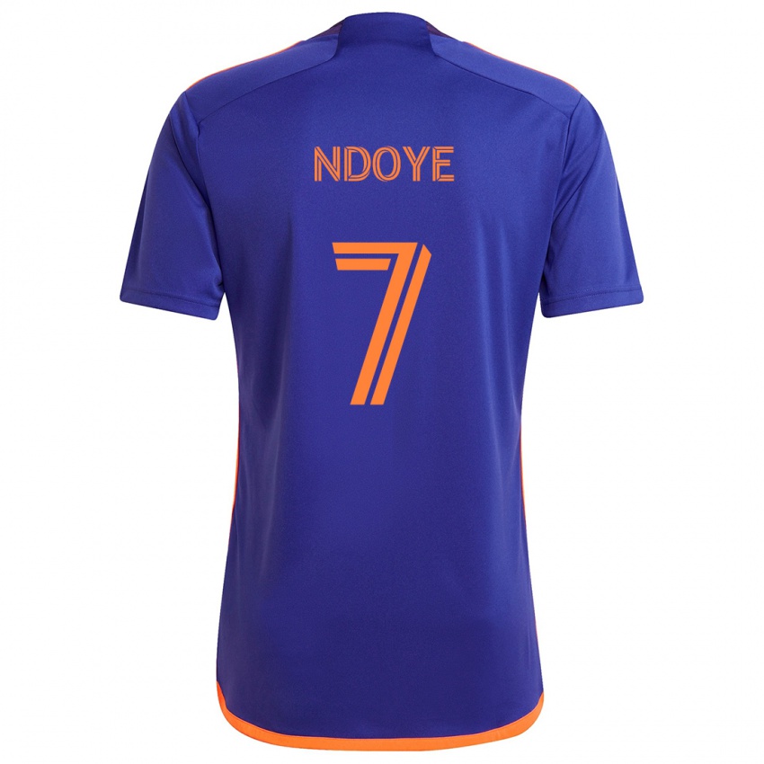 Kinderen Papa Ndoye #7 Paars Oranje Uitshirt Uittenue 2024/25 T-Shirt België