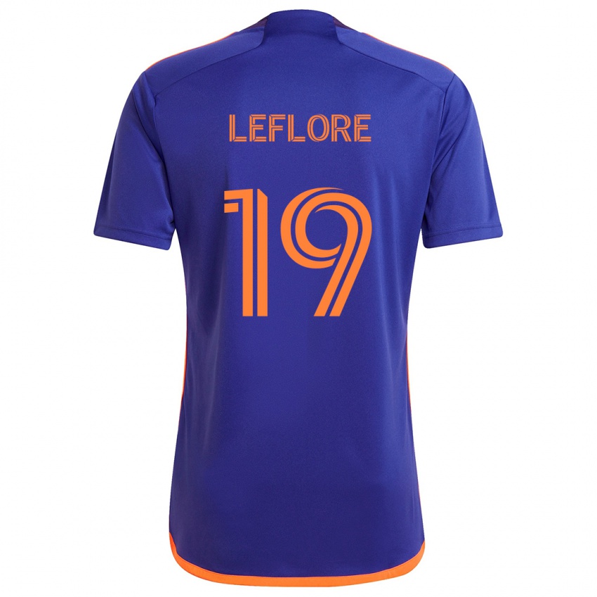 Enfant Maillot Isaiah Leflore #19 Violet Orange Tenues Extérieur 2024/25 T-Shirt Belgique