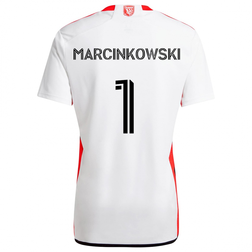 Kinderen Jt Marcinkowski #1 Wit Rood Uitshirt Uittenue 2024/25 T-Shirt België