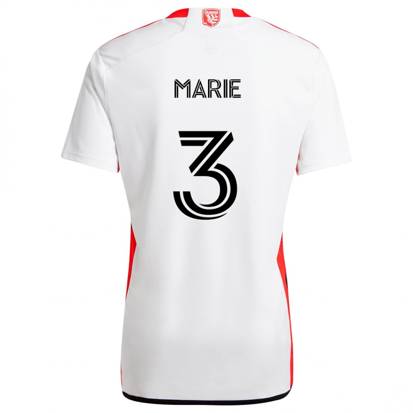 Kinderen Paul Marie #3 Wit Rood Uitshirt Uittenue 2024/25 T-Shirt België