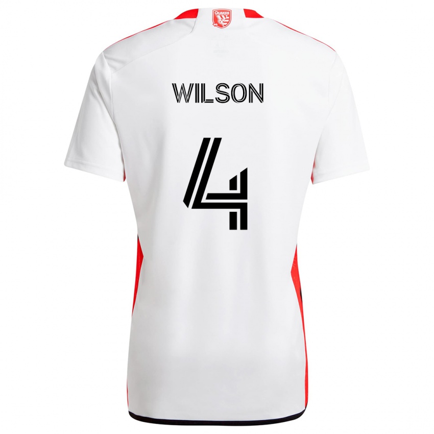 Kinderen Bruno Wilson #4 Wit Rood Uitshirt Uittenue 2024/25 T-Shirt België