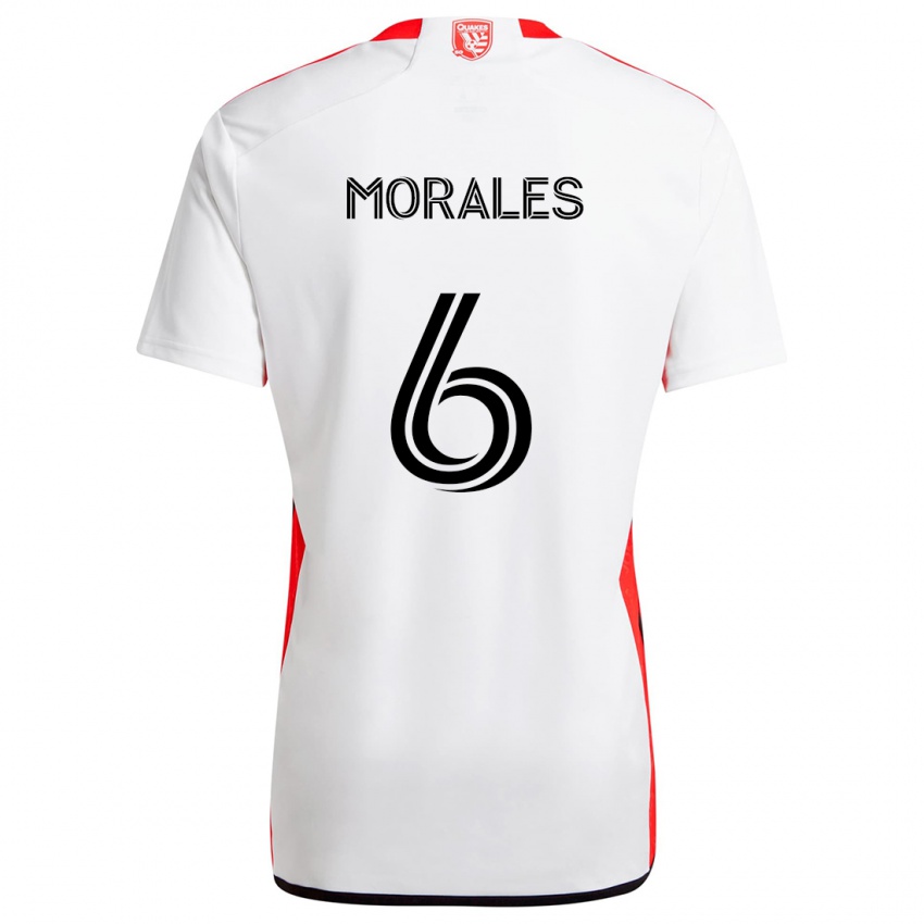 Kinderen Alfredo Morales #6 Wit Rood Uitshirt Uittenue 2024/25 T-Shirt België