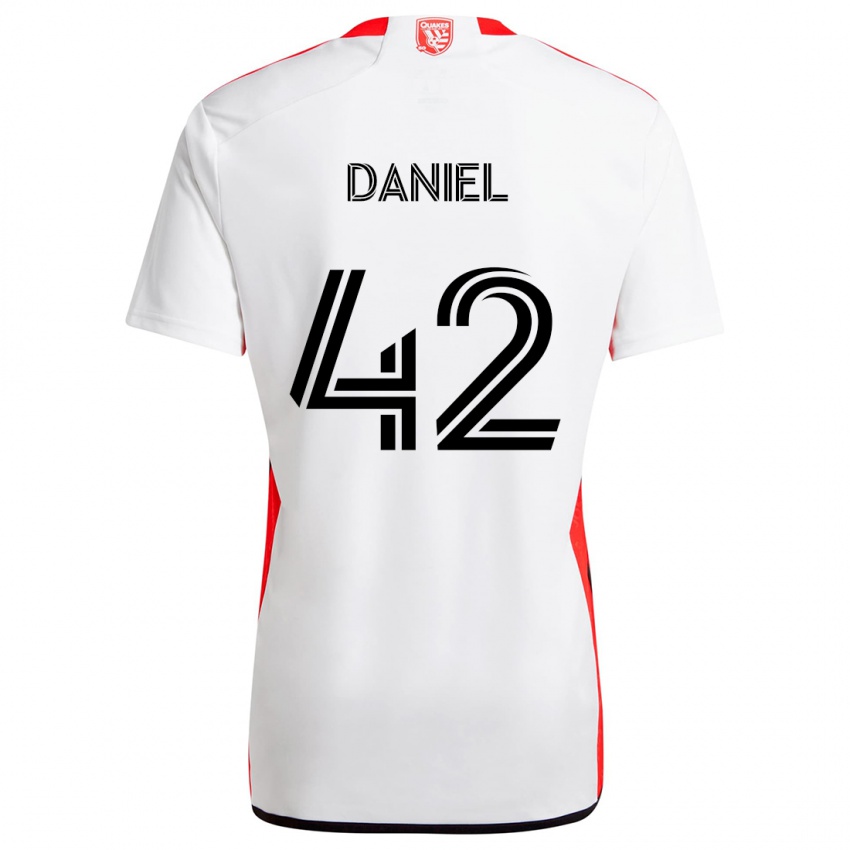 Kinderen Daniel #42 Wit Rood Uitshirt Uittenue 2024/25 T-Shirt België