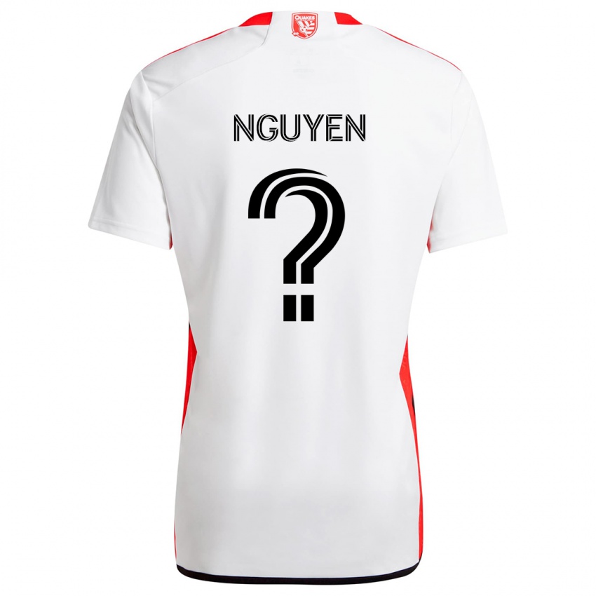 Kinderen Christopher Nguyen #0 Wit Rood Uitshirt Uittenue 2024/25 T-Shirt België