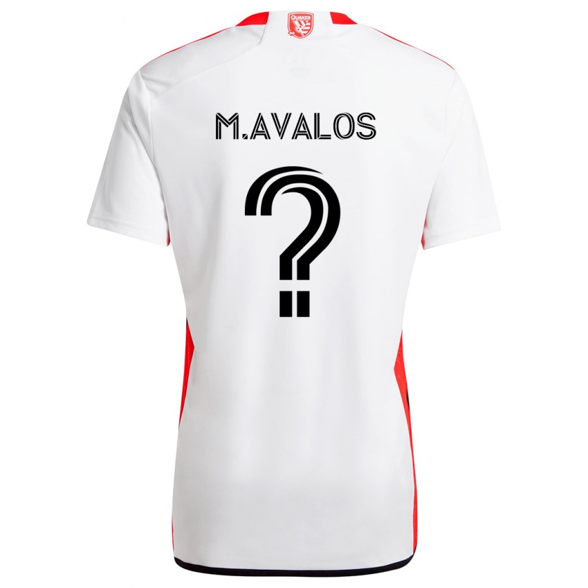 Kinderen Marcelo Avalos #0 Wit Rood Uitshirt Uittenue 2024/25 T-Shirt België