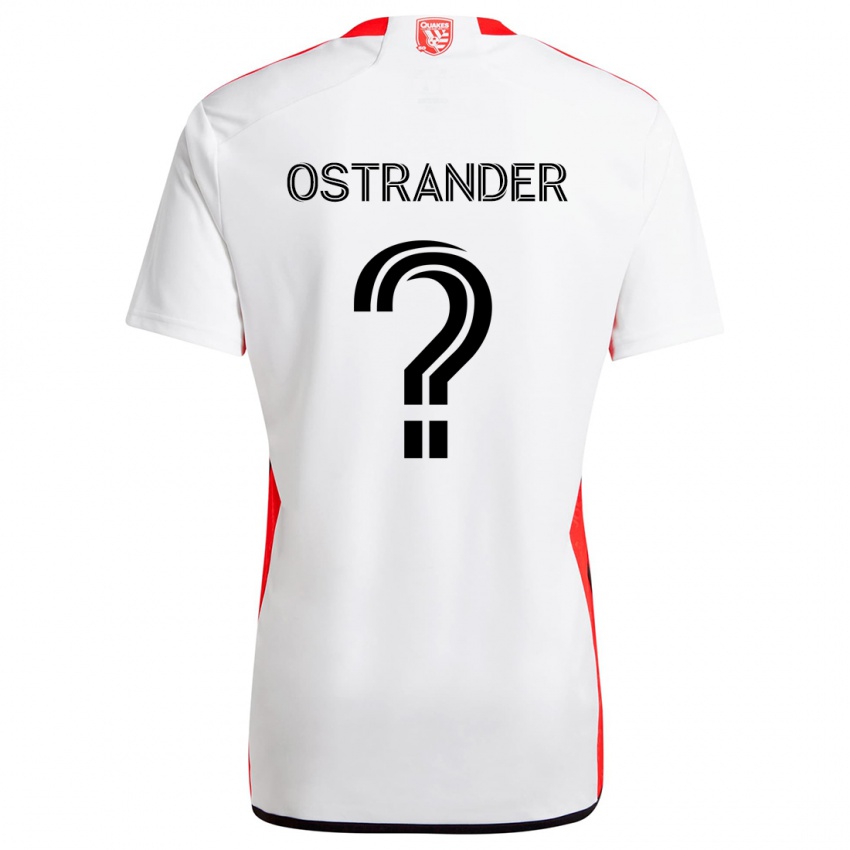 Kinderen William Ostrander #0 Wit Rood Uitshirt Uittenue 2024/25 T-Shirt België