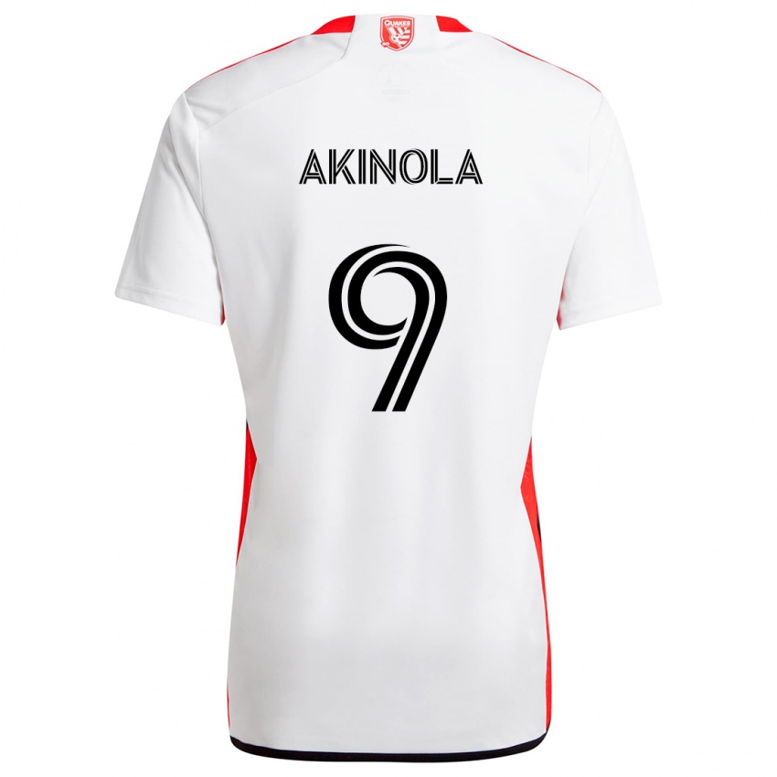 Kinderen Ayo Akinola #9 Wit Rood Uitshirt Uittenue 2024/25 T-Shirt België