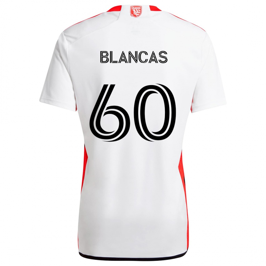 Kinder Eduardo Blancas #60 Weiß Rot Auswärtstrikot Trikot 2024/25 T-Shirt Belgien