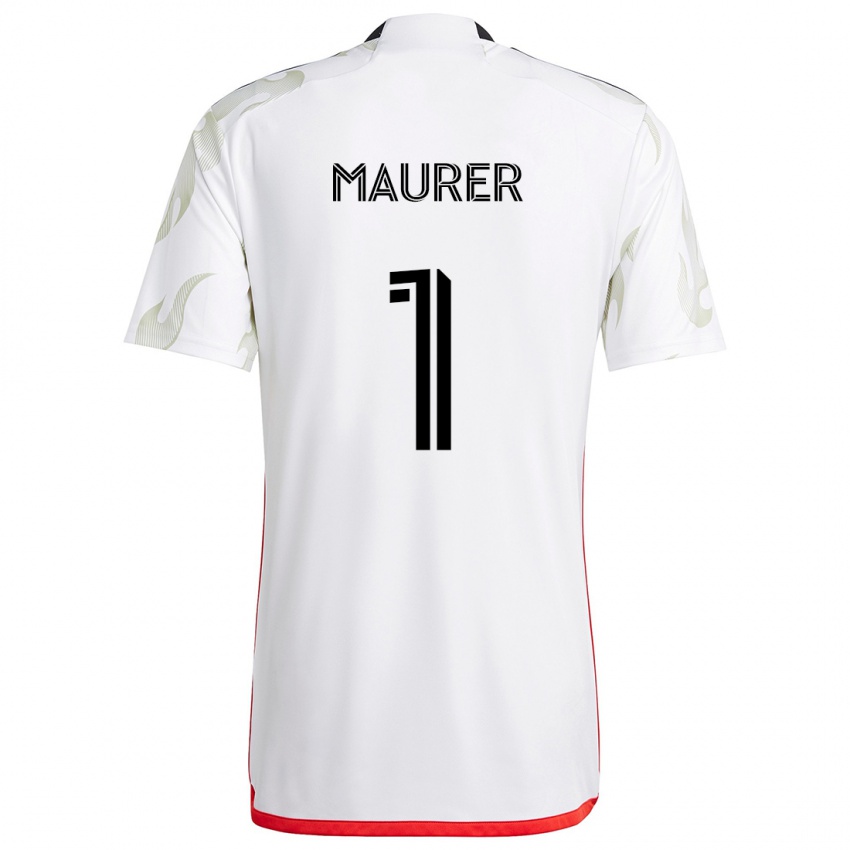 Kinderen Jimmy Maurer #1 Wit Rood Zwart Uitshirt Uittenue 2024/25 T-Shirt België